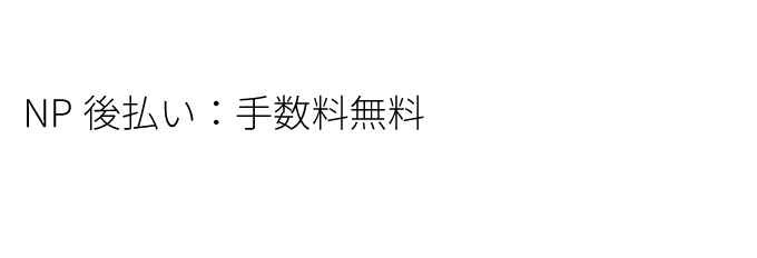 NP後払い：手数料無料