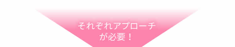 だから、それぞれアプローチが必要！