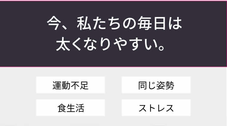 今、私たちの毎日は太くなりやすい。